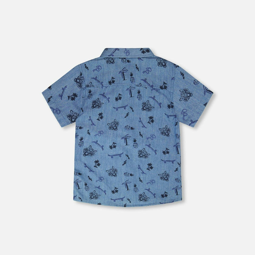 Chambray Short-Sleeve Shirt