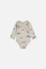 Three Pack Organic Cotton Onesie Beige Printed Airplanes