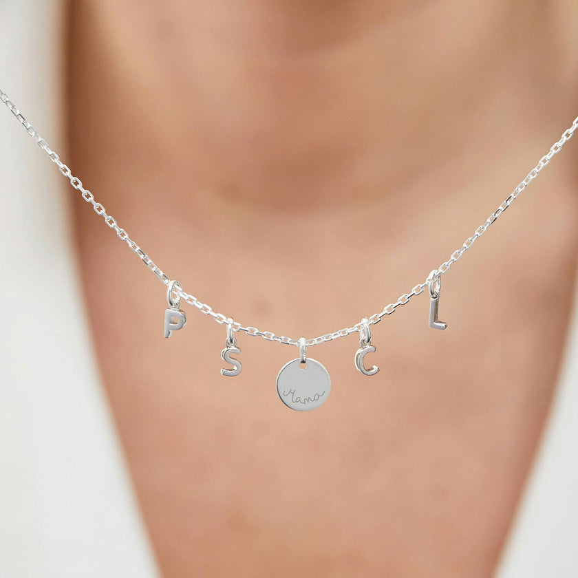 Personalized Mini Alphabet Necklace, Sterling Silver
