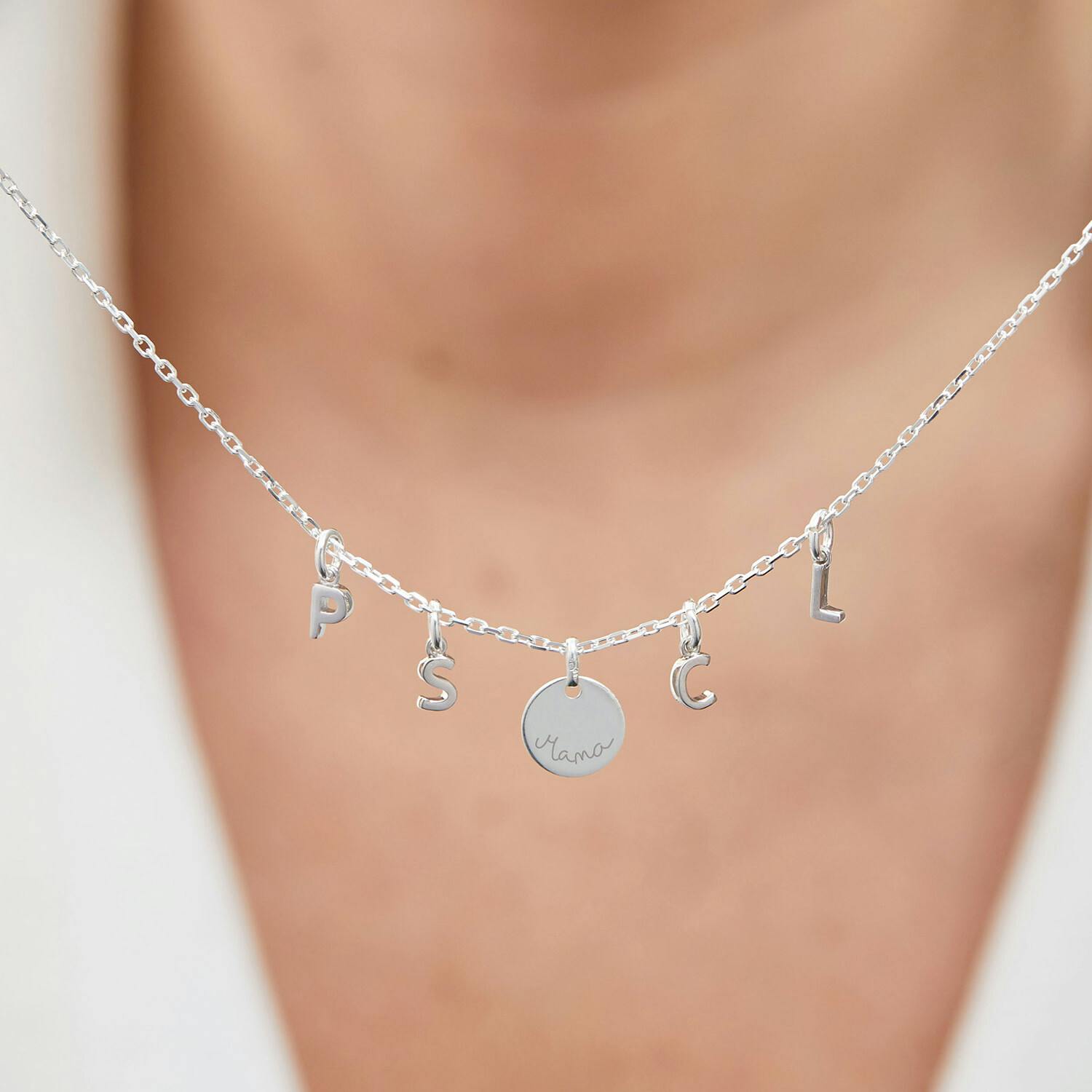 Personalized Mini Alphabet Necklace, Sterling Silver