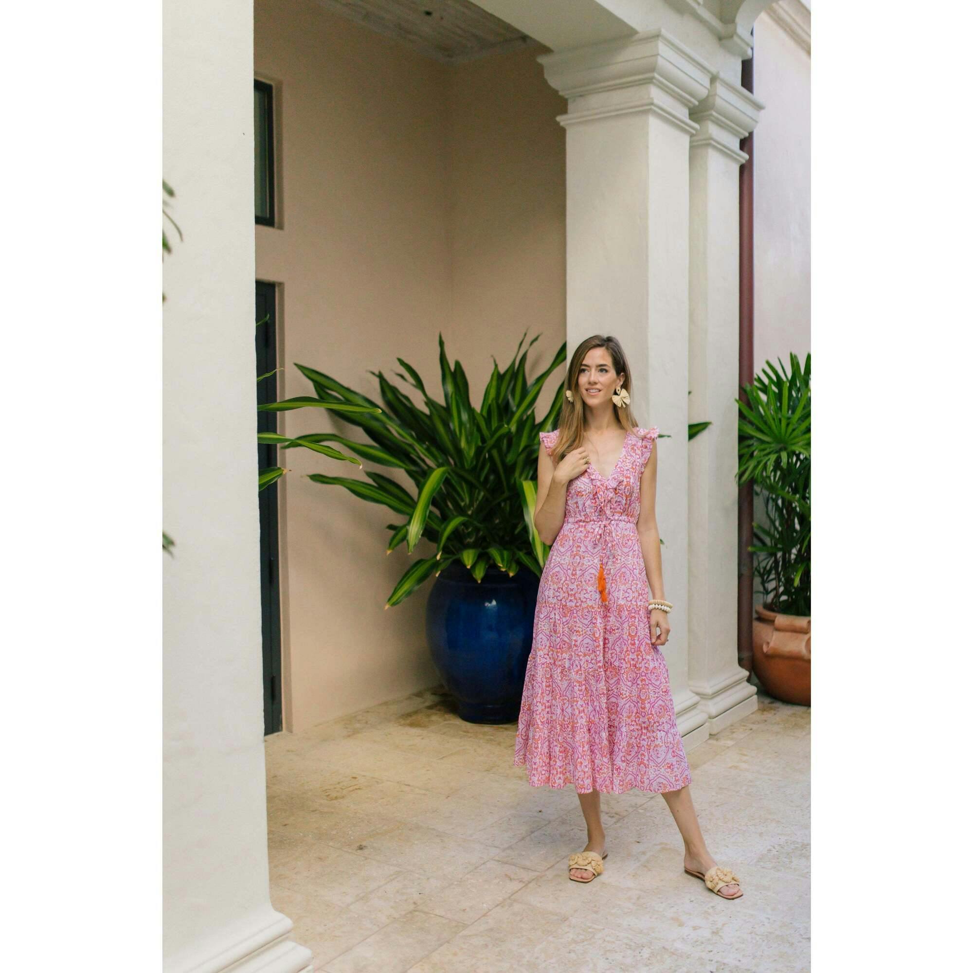 Women's Giselle Maxi Block Print Dress, Prints