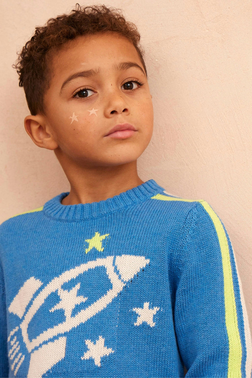 Striped Rocket Jumper | Hussar Blue