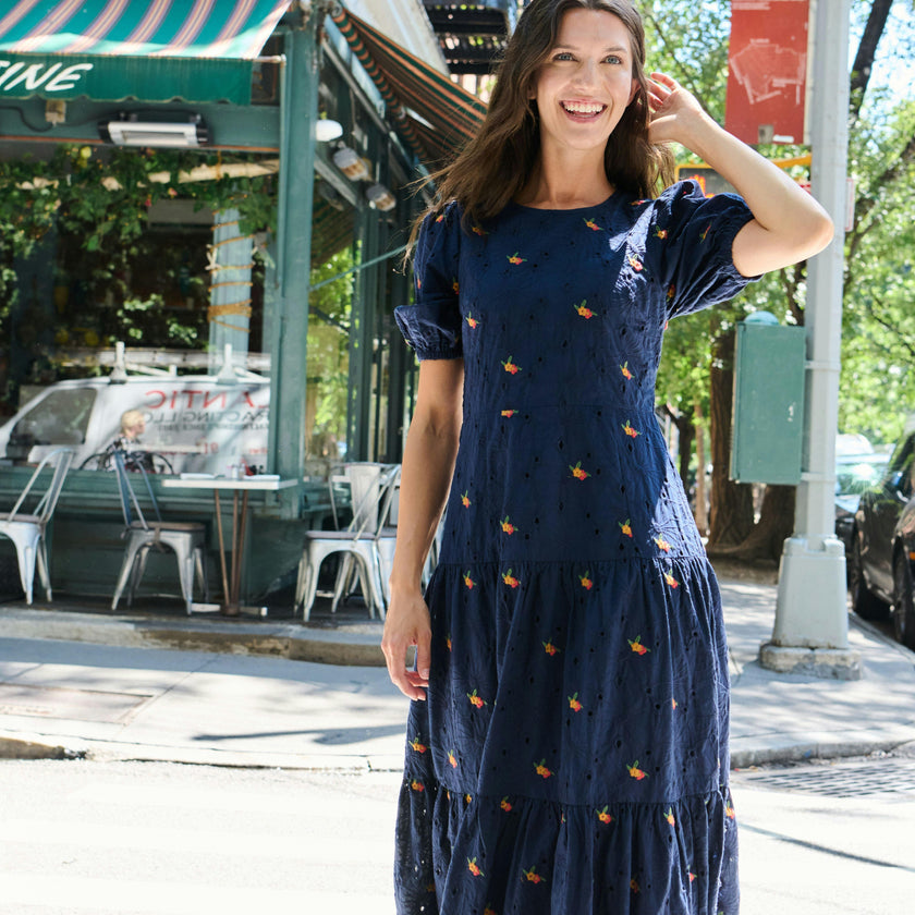 Womens Parker Dress - Eyelet Embroidery