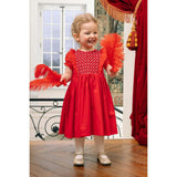 Camelia Red Cotton Smocked Dress