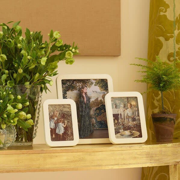 Modern Shagreen Frame, Cream