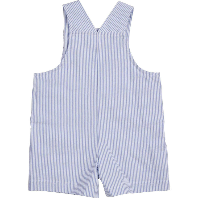 Stripe Seersucker Shortall With Lawn Mower