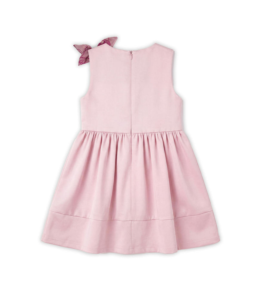 Fenicia Girl Dress, Pink, French Sateen Fluid