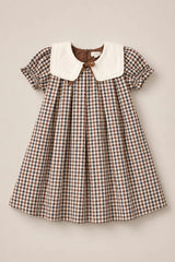 Mini Emery Dress in Chestnut Gingham