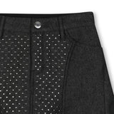 Black Studded Denim Skirt