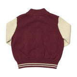 Boys Varsity Zip Sweater - Burgundy Cream