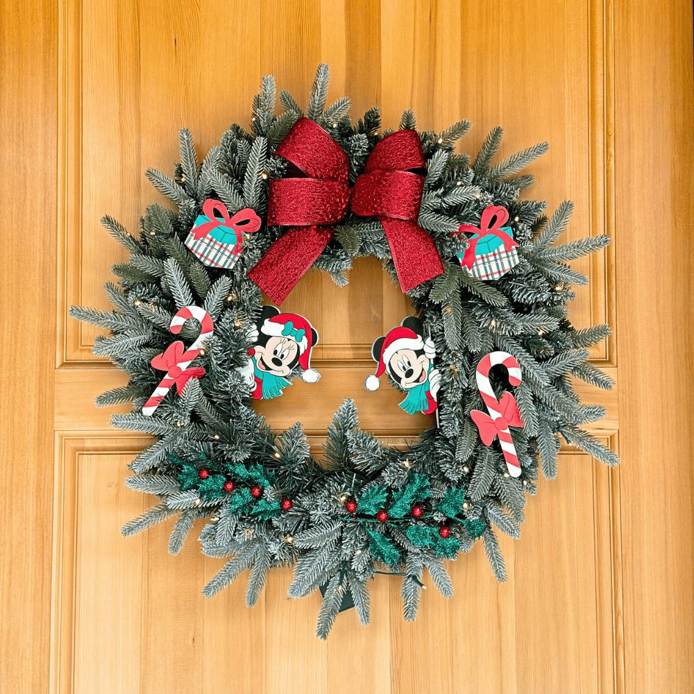 Disney® Seasons Greetings Mickey Mouse and Minnie Mouse Christmas Wreath Pre-Lit