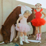Cowgirl Red + Pink Bow Boots, Pink