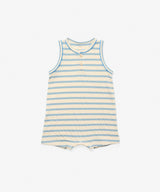 Lachlan Romper, Dusty Blue Stripe