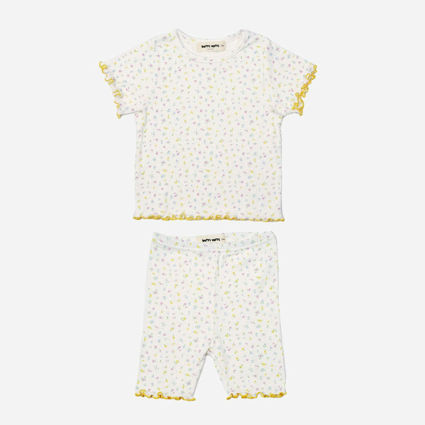 Berry Cotton PJ Set - Yellow Floral