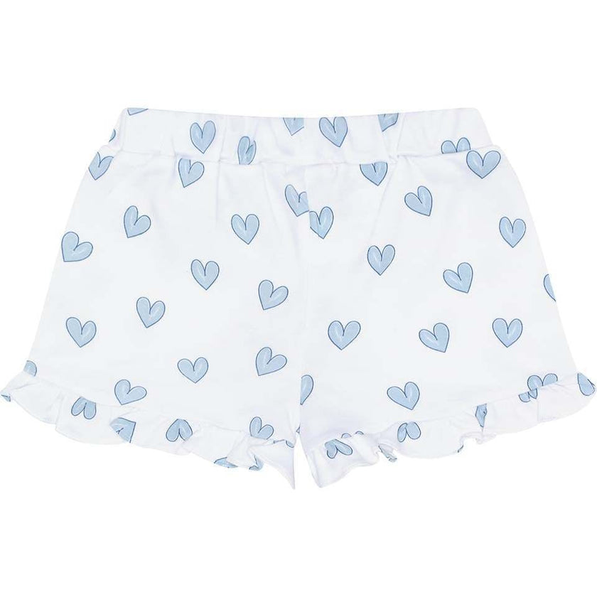 Blue Heart Print Shorts