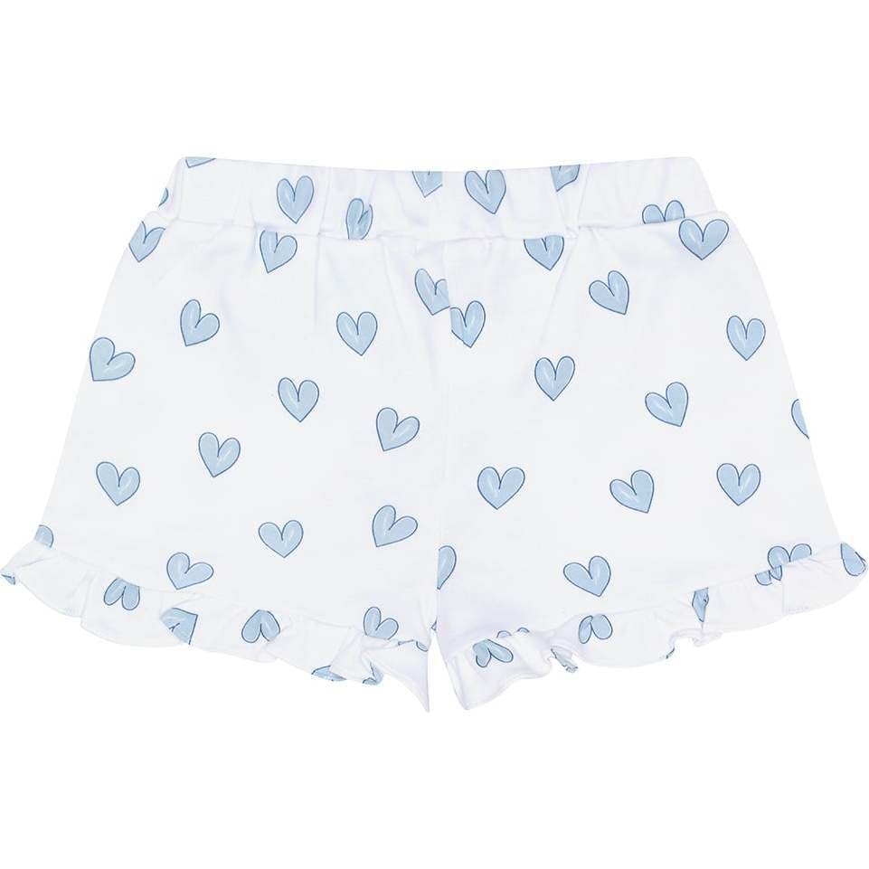 Blue Heart Print Shorts