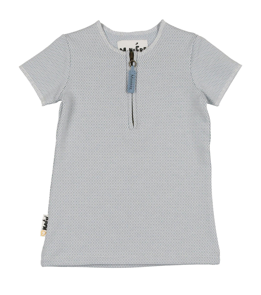 Microgrid Patterned Short Sleeves Unisex Shirt