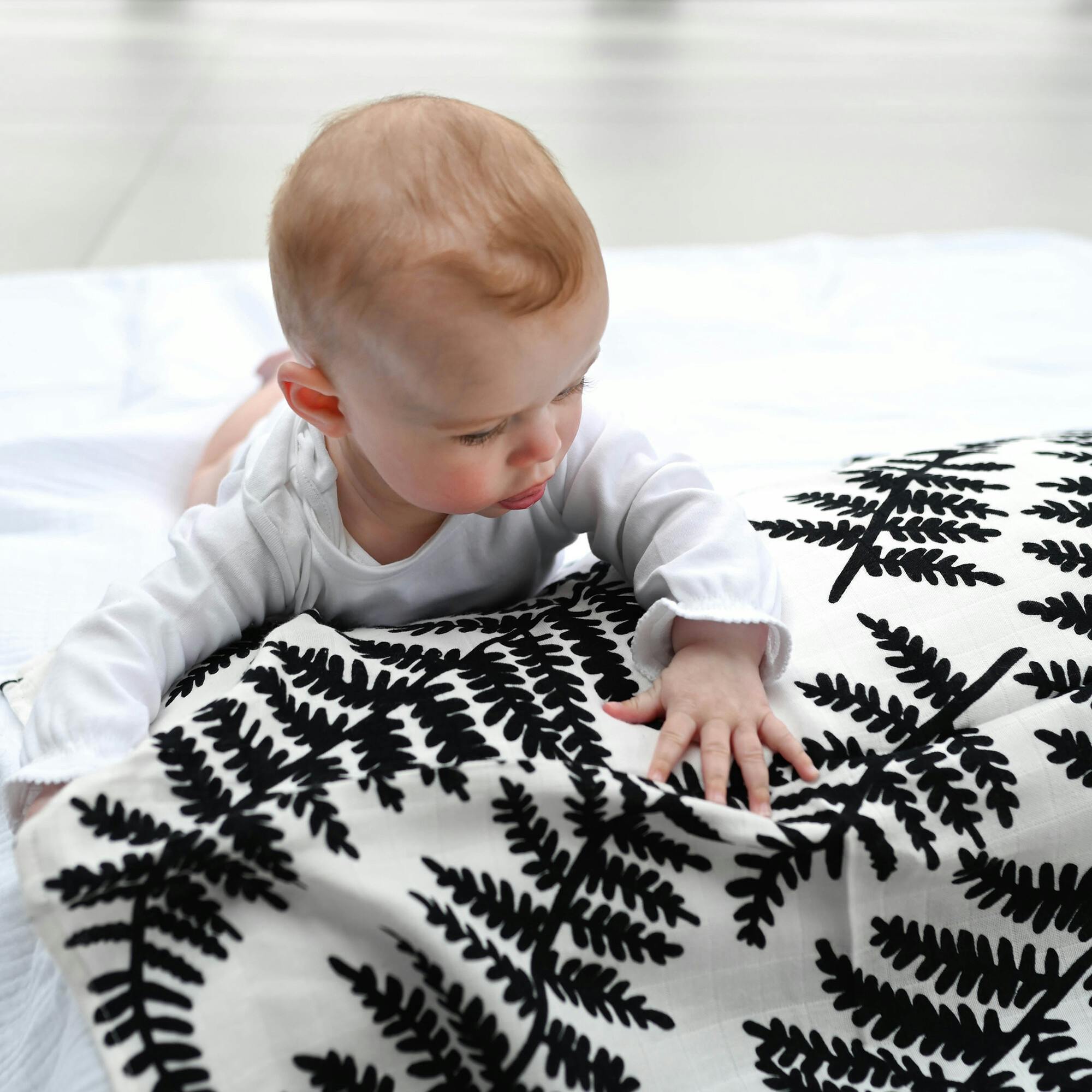 XL Fern Print Muslin Multi-Purpose Square Blanket