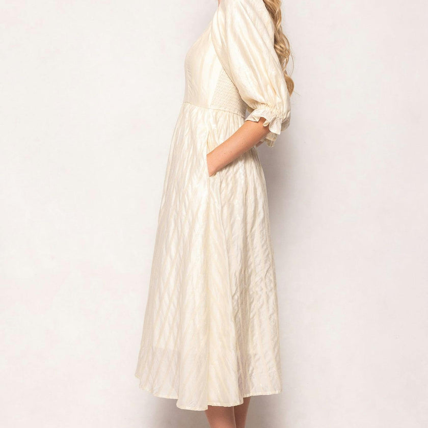 Tindra Dress in Cream Sequin