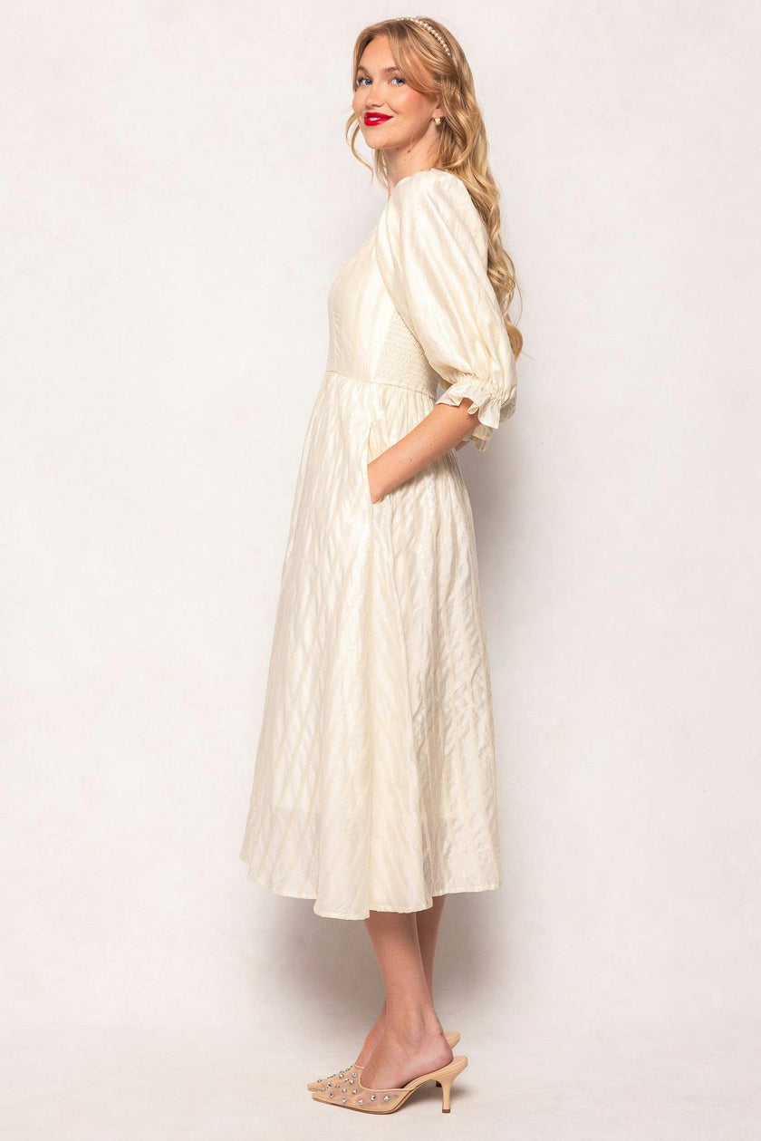 Tindra Dress in Cream Sequin