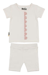Floral Scalloped Front Top & Short Set
