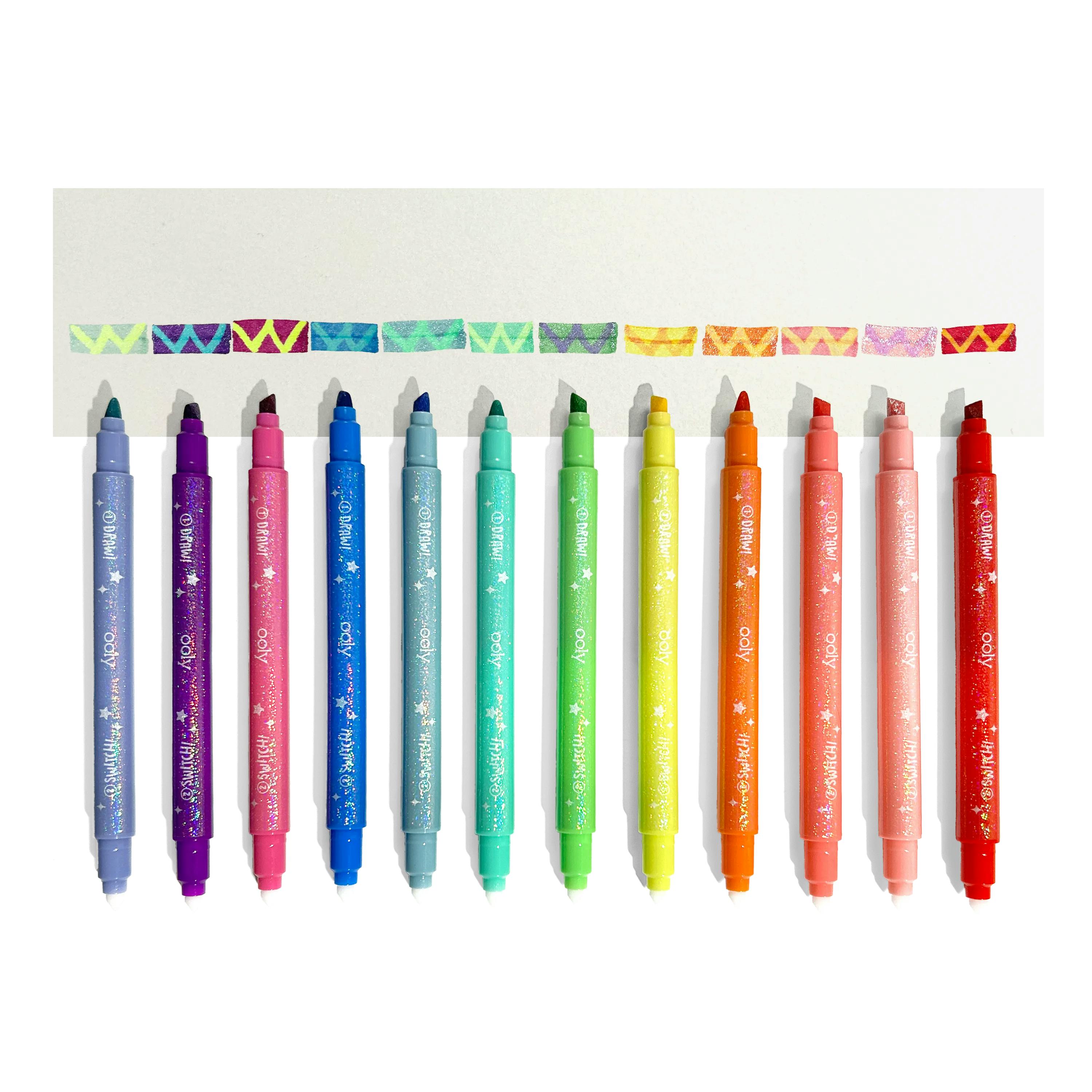Switch-Eroo Sparkle Glittery Color Changing Markers - Set of 12