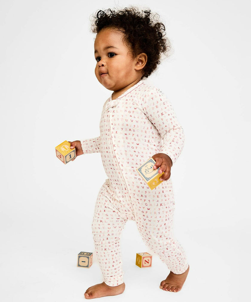 Ziggy Zip Romper, Rose ABC's