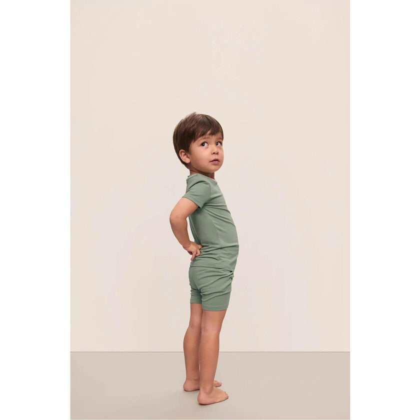 Kids TENCEL Modal Unisex Short PJ Set, Green