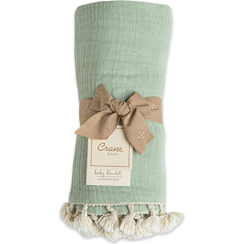 6 Layer Muslin Blanket Evergreen
