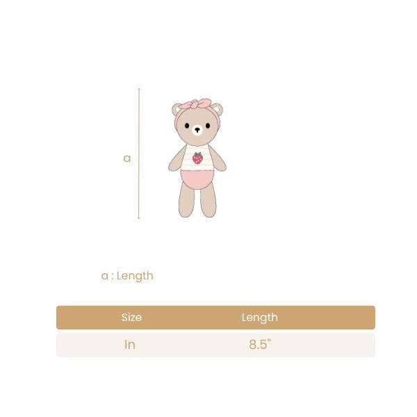 The Baby bear with strawberry Pink & natural -  8.5