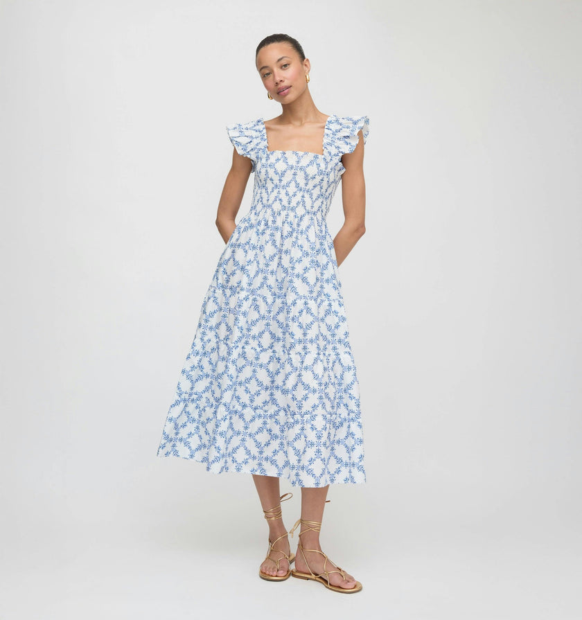 The Ellie Nap Dress - Blue Marigold Block