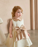 Cream Elaria Petal Bow Gown