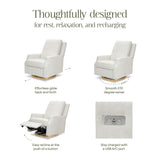 Crewe Electronic Recliner and Swivel Glider in Fog Chatham Stripe Light Wood Base