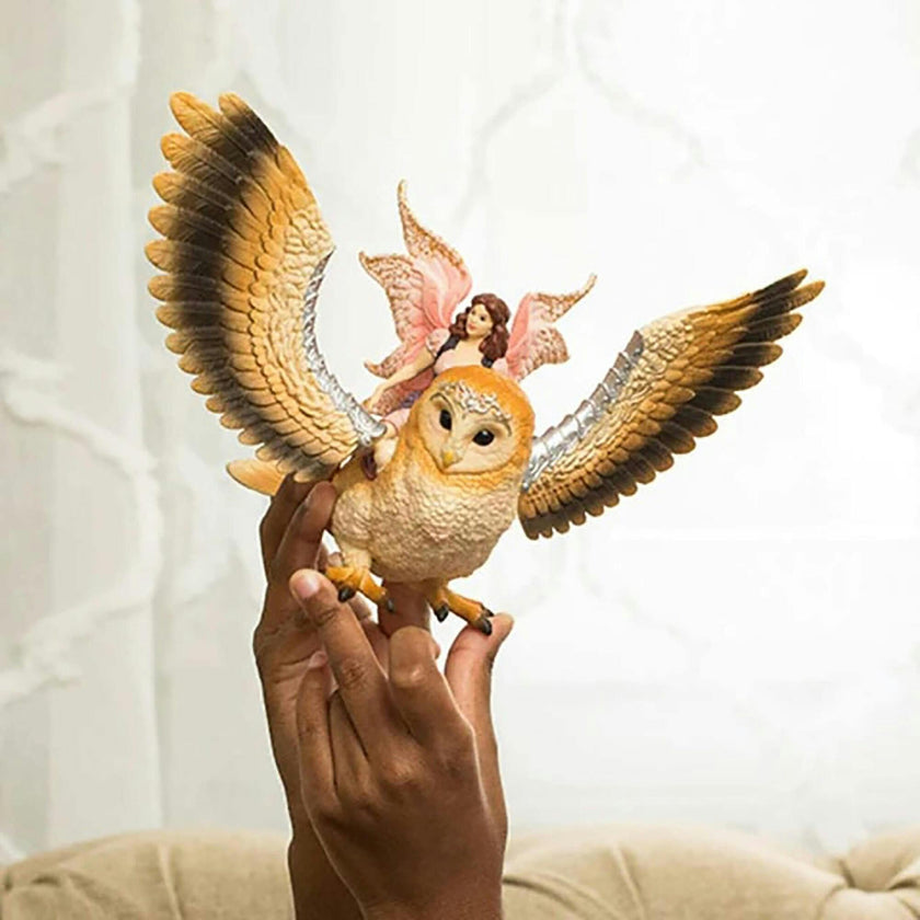 Schleich Bayala: Fairy In Flight On Glam-Owl  - 2pc Figurine Playset