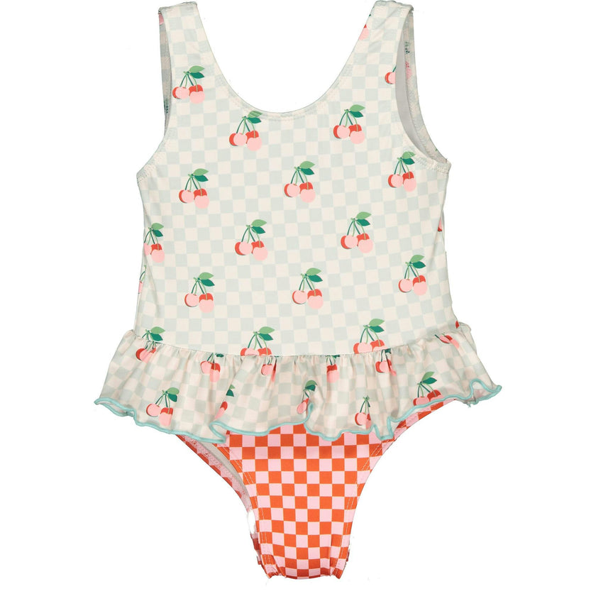 Cherries Squares Swimsuit, Multi