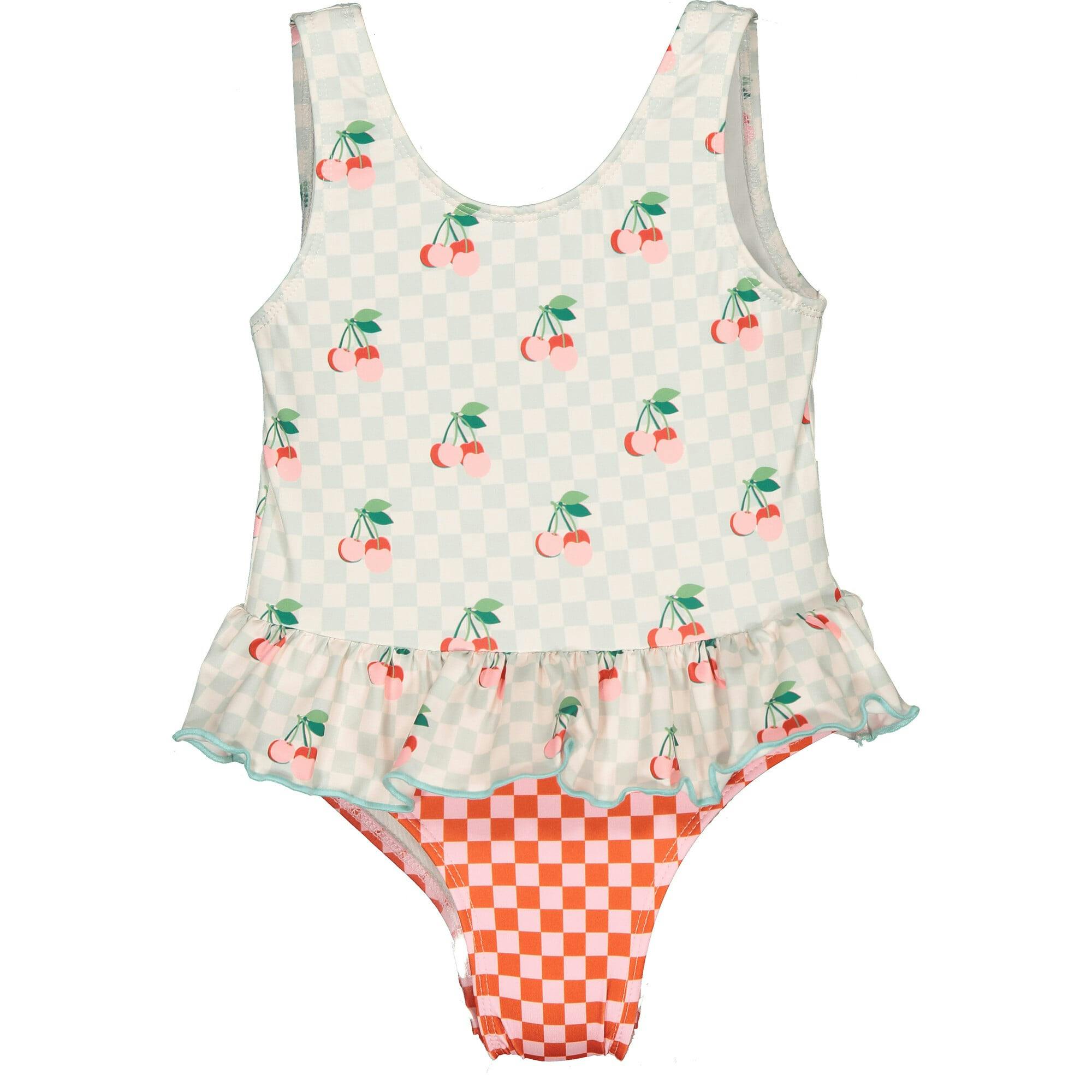 Cherries Squares Swimsuit, Multi