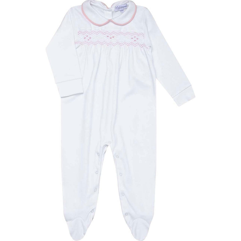 Nella Long Sleeve Smocked Footie