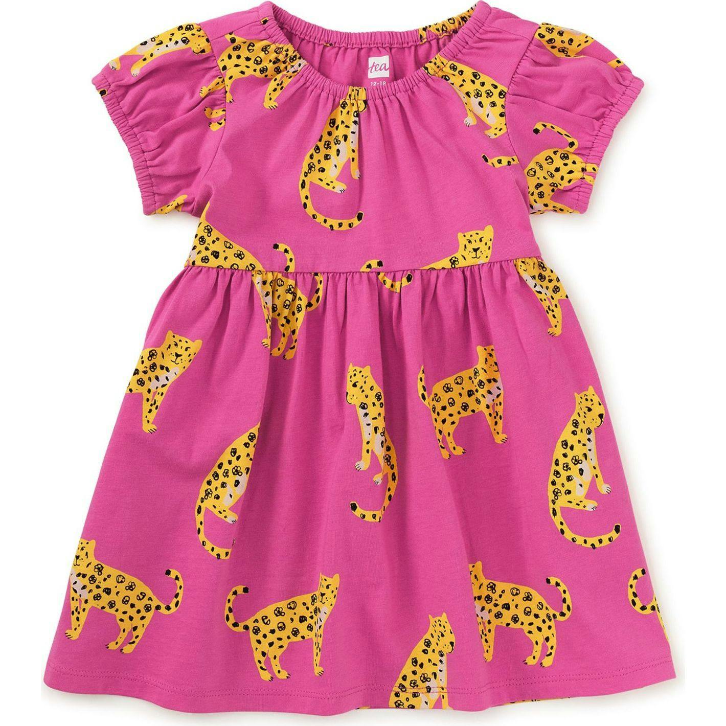 Puff Sleeve Empire Dress, Pink
