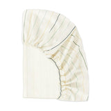 Mini Crib Sheet in GOTS Certified Organic Brushed Cotton in Ivory with Cool Multi-Color Stripes