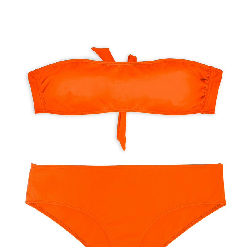 Teen Two-Piece Swimsuit, Tube Top & Shorty - Tiger Orange