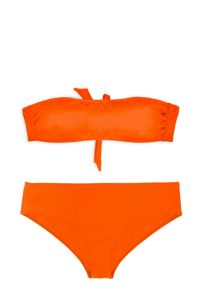 Teen Two-Piece Swimsuit, Tube Top & Shorty - Tiger Orange
