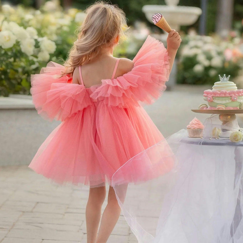 Blush Feather Fairy Tulle Dress