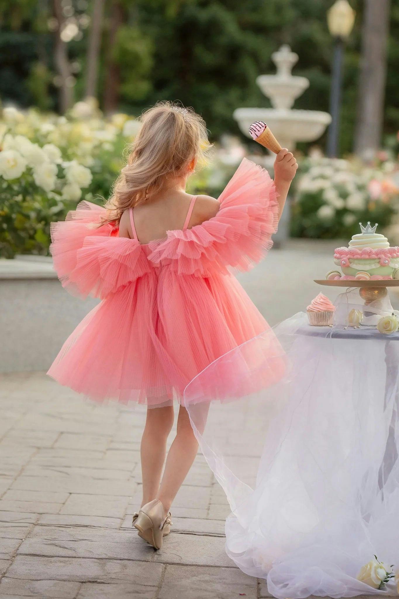 Blush Feather Fairy Tulle Dress