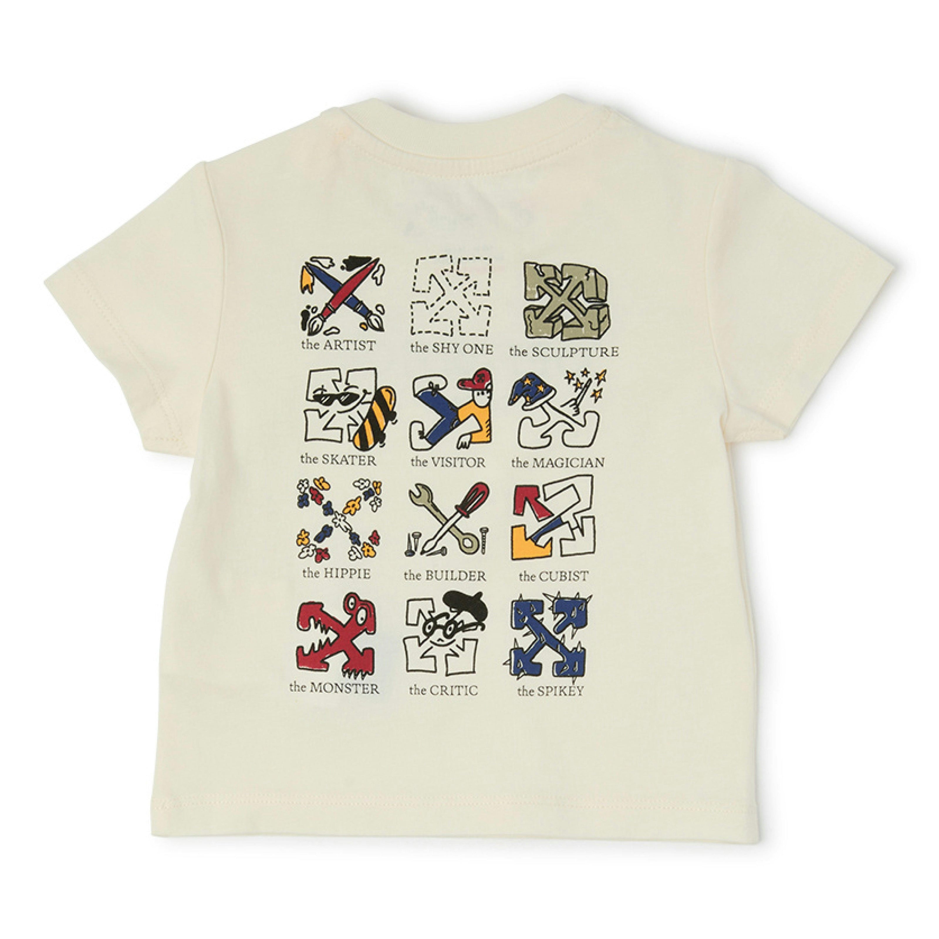 Beige Multilogo T‑Shirt