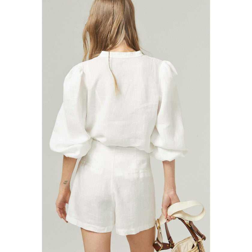 Frida Linen Shorts - Off White