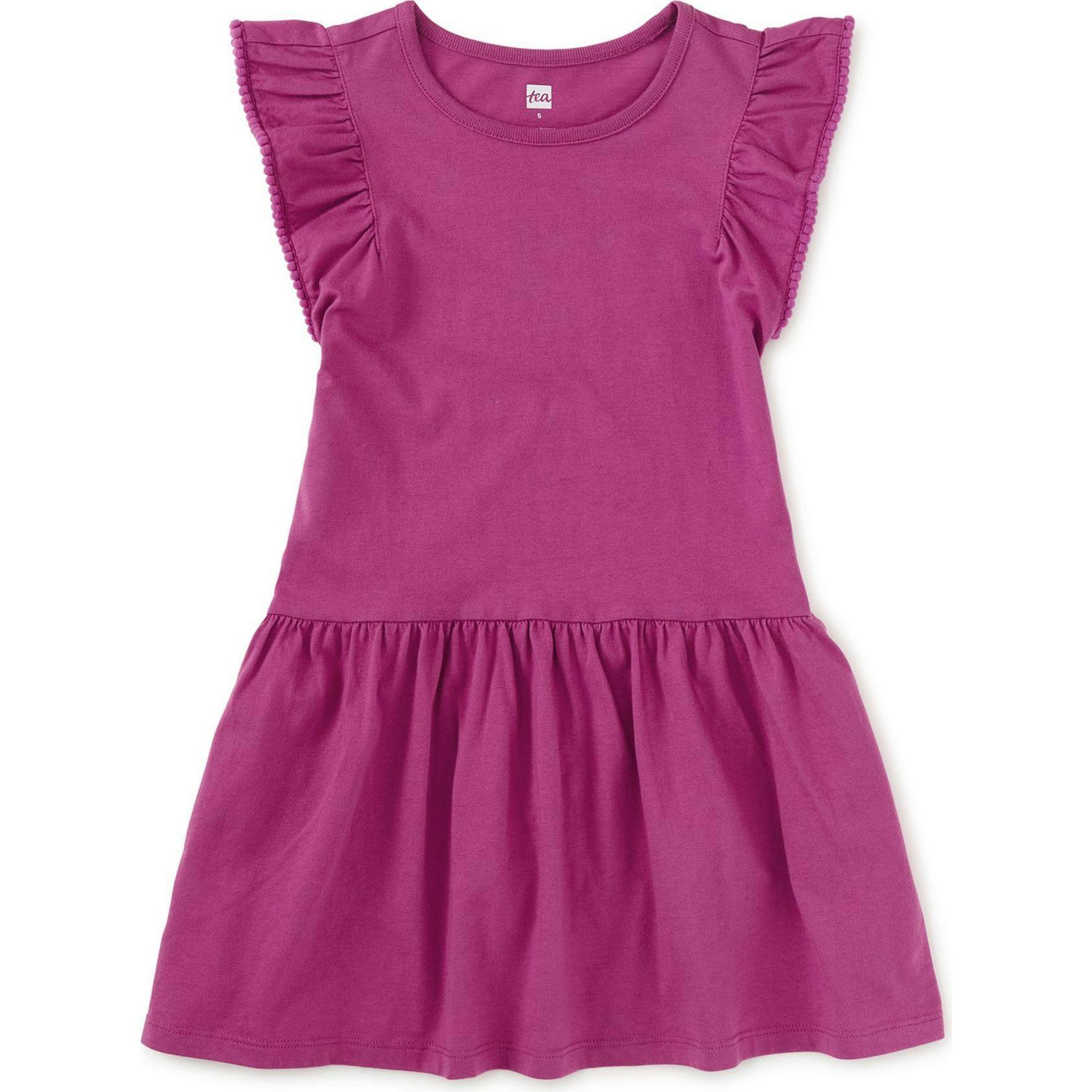 Pom-Pom Flutter Dress, Purple
