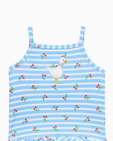 Baby Cherry Stripe Duck Swimsuit in Blue