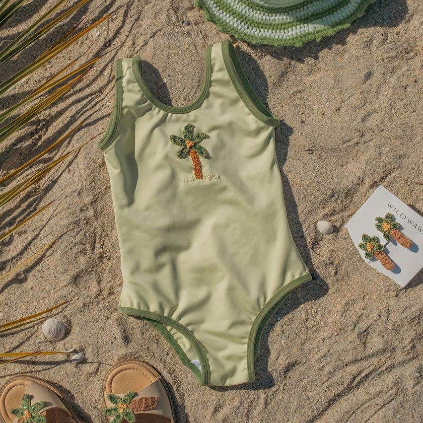 Palm Swimsuit in Pale Green