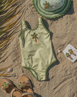 Palm Swimsuit in Pale Green