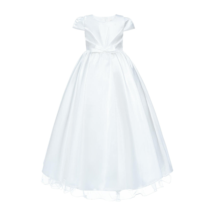 White Bow Long Brea Dress